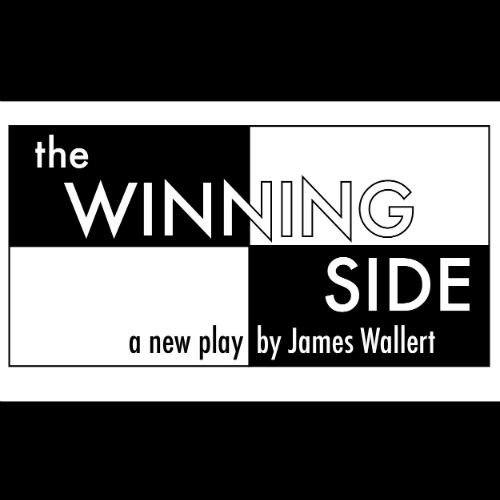 Logo for The Winning Side with text over alternating black and white boxes.